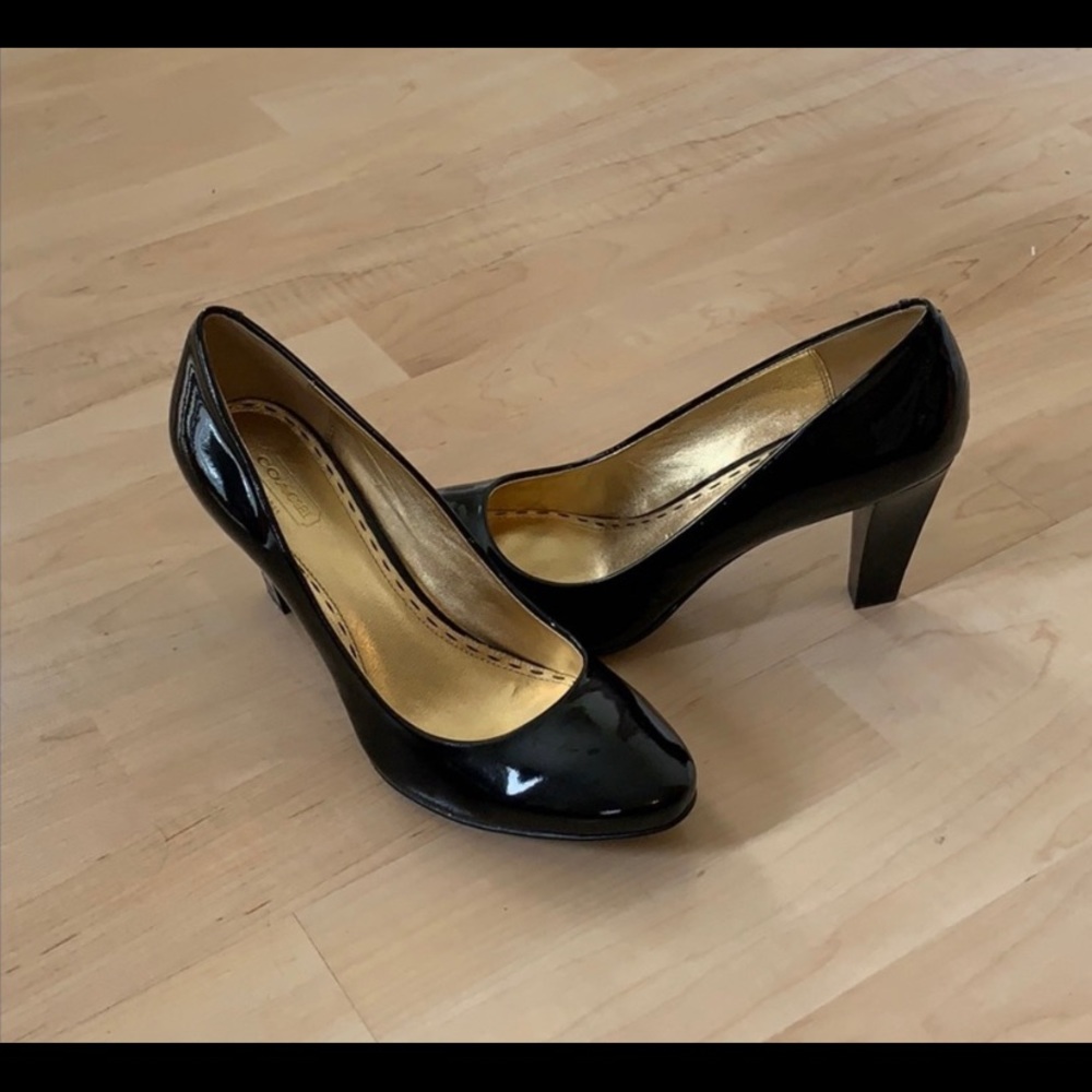 Coach Sheri Black Leather Heels Brand New size 8B